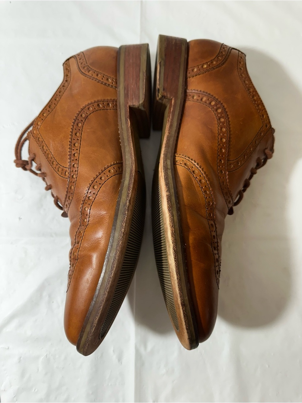 Cole Haan Men’s Tan Leather Wingtip Oxfords Size 9 - Picture 7 of 14